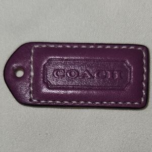 Coach Leather Bag Hang Tag in Deep Purple